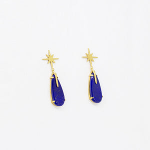 Lapis Star Earrings